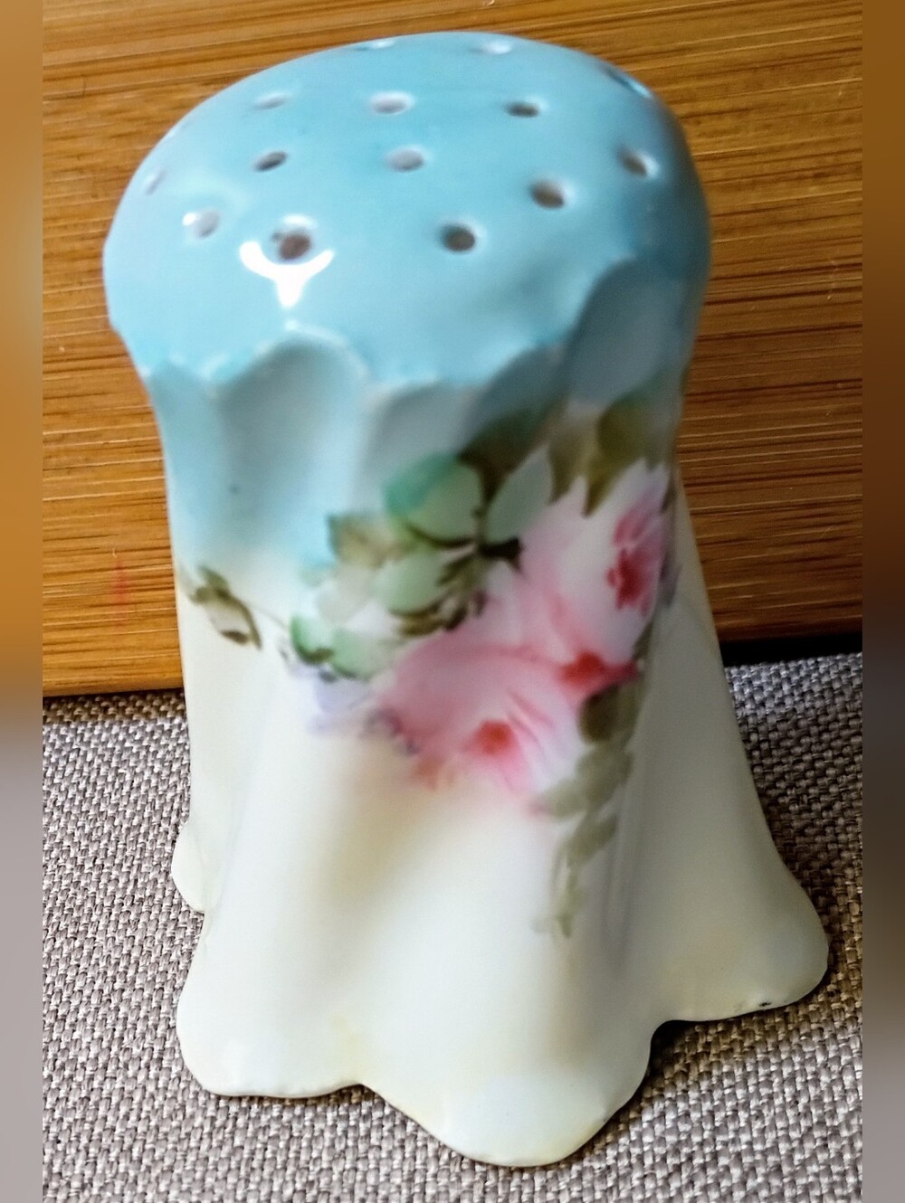 Vintage Porcelain Hat Pin Holder w/ Newer Looking Cork BAVARIA Stamped on Bottom